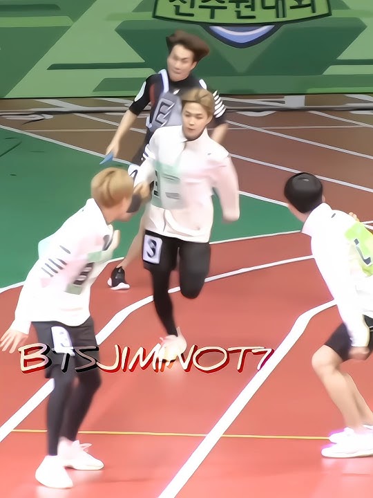 Relay race first place winners 😎🔥BTS This is the power of Jimin, Jk, Suga, J hope😍💜