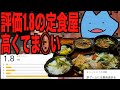 評価1.8の高くてまずい定食