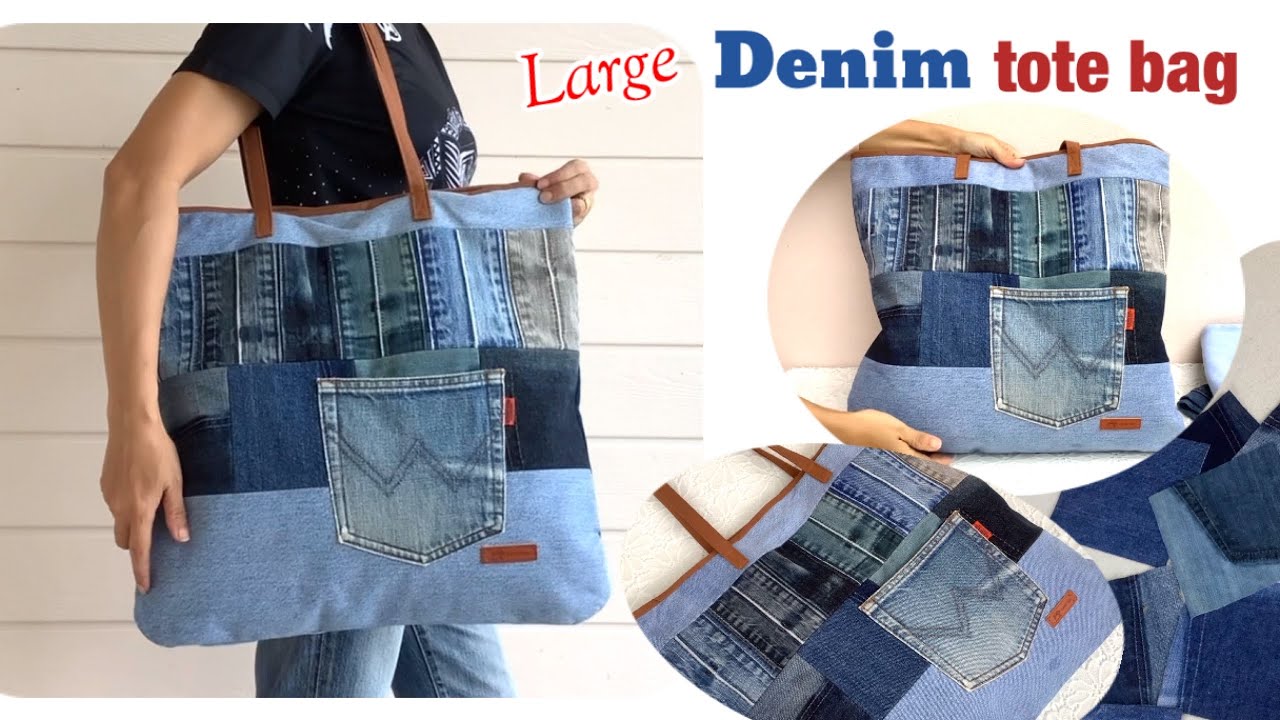 Vintage Denim Tote Bag Niche Design Crossbody Bag Large - Temu