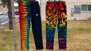 How to tie dye sweatpants  bleach reverse tie dye