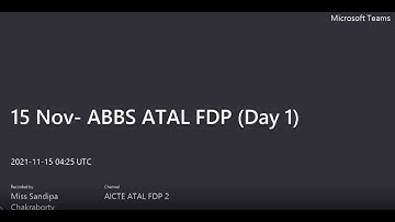 AICTE ATAL FDP Day 1