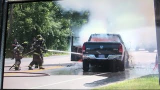 Video Now: Truck Bursts into Flames After Taunton Crash