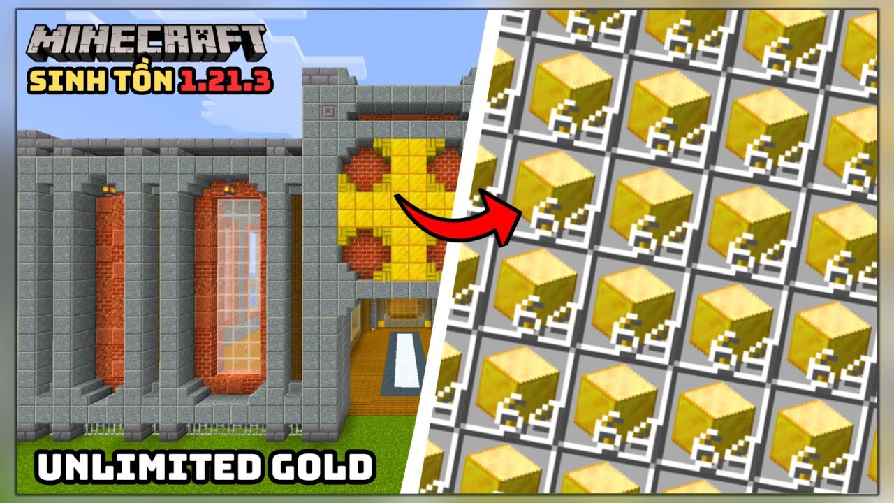 MÌNH XÂY SIÊU NHÀ MÁY FARM VÀNG TRONG MINECRAFT SINH TỒN 1.21.3 (TẬP 8 ...