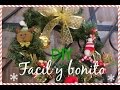 DIY CORONA DE NAVIDAD!! PARA PUERTA !! FACIL!! / Evelynlugod