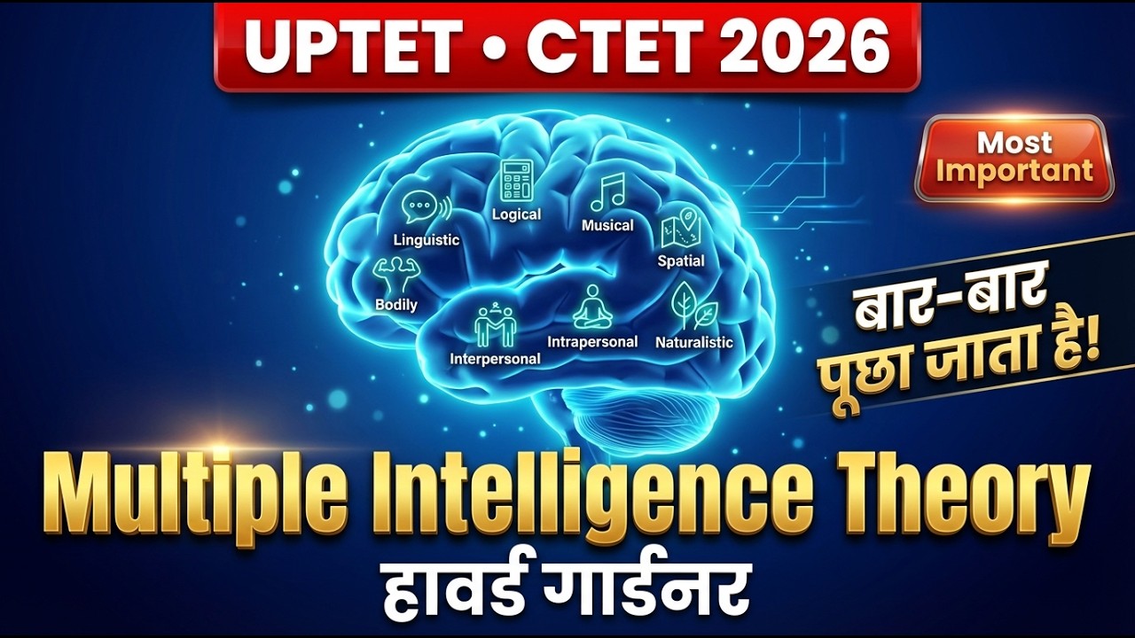 Howard Gardner – Multiple Intelligence Theory | UPTET • CTET 2026 | CDP Most Important Topic