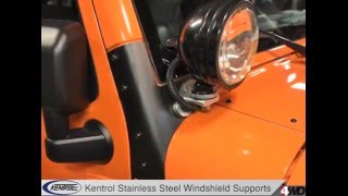 Kentrol Stainless Steel Windshield Supports - Jk Wrangler Installation