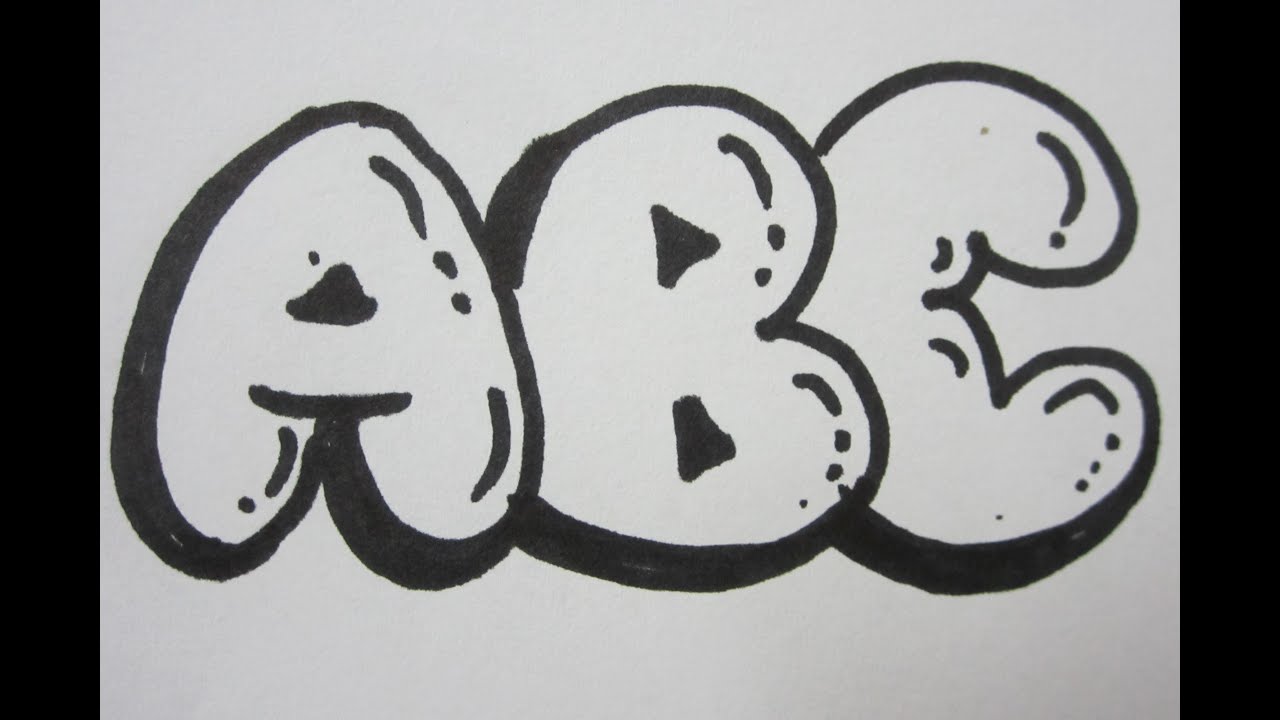 How do I draw cool bubble letter designs?