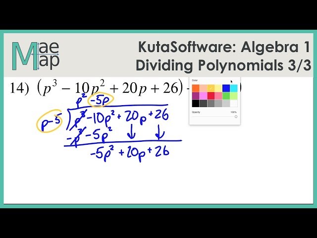 KutaSoftware: Algebra 1- Dividing Polynomials Part 3 - YouTube kutasoftware-algebra-1-dividing-polynomials-part-3-youtube
