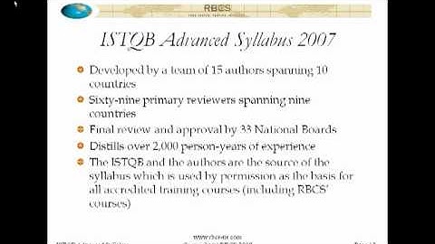 The ISTQB Advanced Syllabus Part 4