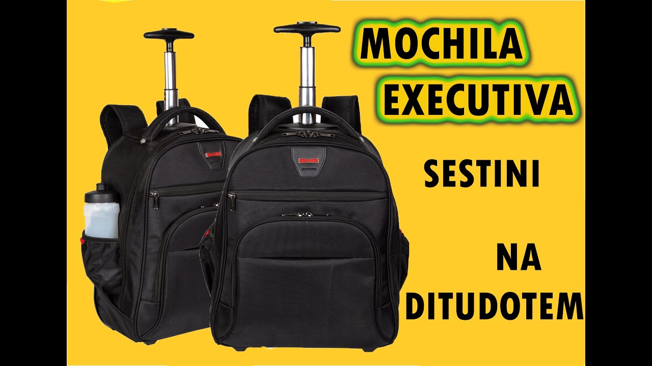 Ditudotem Mochila Executiva Masculina Impermeável Rodinha Carrinho Alça  Costas Resistente Escolar Faculdade Feminina Notebook 15.6 Reforçada Sestini  Original