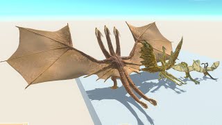 Ghidorah of Evolution VS All Dinosaurs Rescue From Velociraptors Tyrannosaurus REX Mosasaurus ARBS