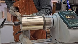 Solid Brass VS Wood Lathe ! What Could Go Wrong? 😳