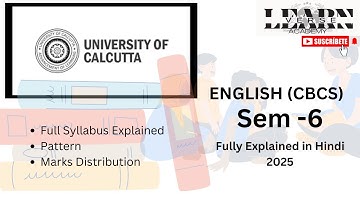 Calcutta University English Honours Sem-6 Syllabus, Strategy and Suggestions | 2025