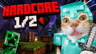 Minecraft Hardcore but I Have Only 1 HP (with Cats) screenshot 2