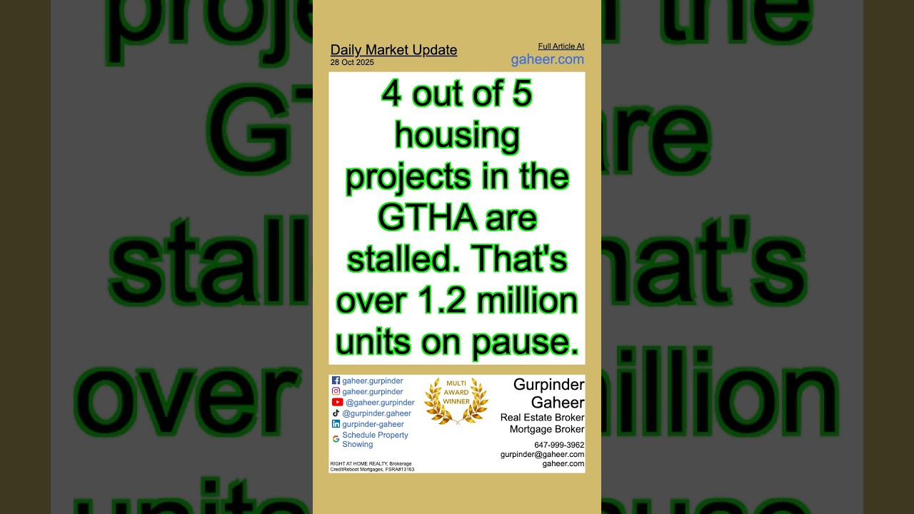 4 out of 5 housing projects in the GTHA are stalled. That's over 1.2 million units on pause.