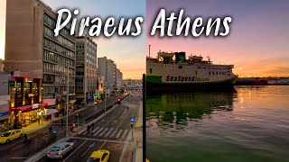 Athens Greece, From Piraeus port to Syntagma square with public transportation