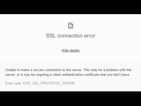 chrome this site cant provide a secure connection err_ssl_protocol_error