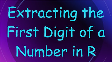 Extracting the First Digit of a Number in R