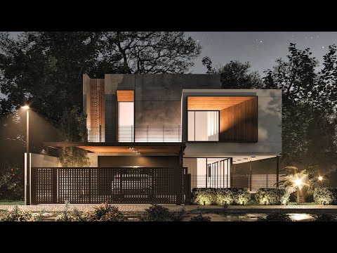 SketchUp VRay 5 EXTERIOR  #24 Night Scene  Environment Fog settings