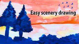 Art Work Simple Drawing Of Nature With Colour