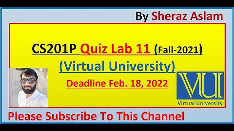 CS201P Lab 11 Quiz Virtual University 100% || Introduction to Programming (Practical)