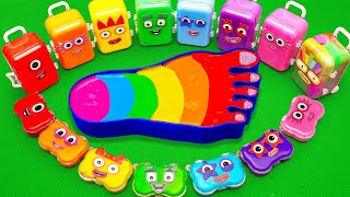 Making Rainbow Foot Bathtub with Mixing SLIME inside Orbeez Suitcase Shapes! Satisfying ASMR Videos