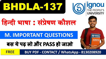 ✅ BHDLA 137 Important Questions with Answers 2025 | Previous Year Question Paper Solved | IGNOU Exam