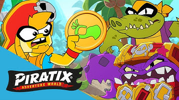 La maldición de Monster Treasure 🦀 PIRATIX 🏴‍☠️ Serie de DIBUJOS para NIÑOS | Programa de acción