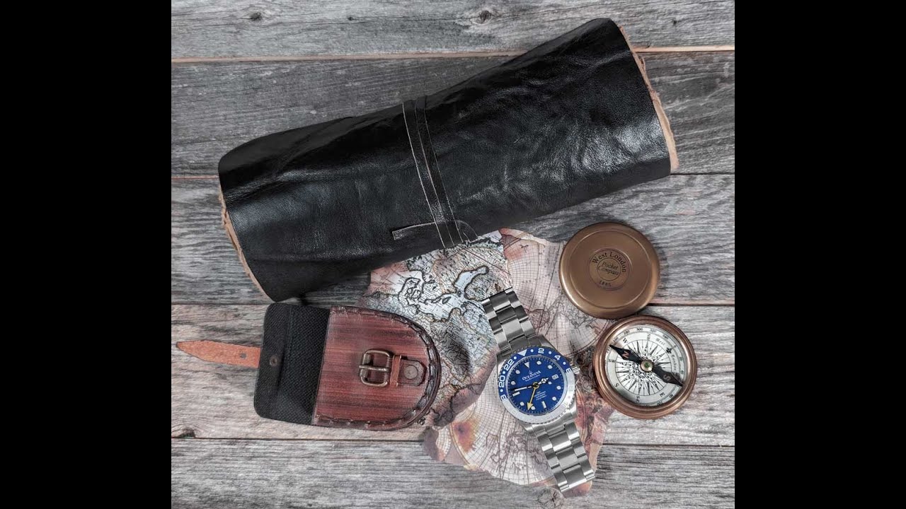 Oceaneva™ Men's GMT TITANIUM Automatic Deep Marine Explorer 1250M Blue & White Ceramic Bezel Watch