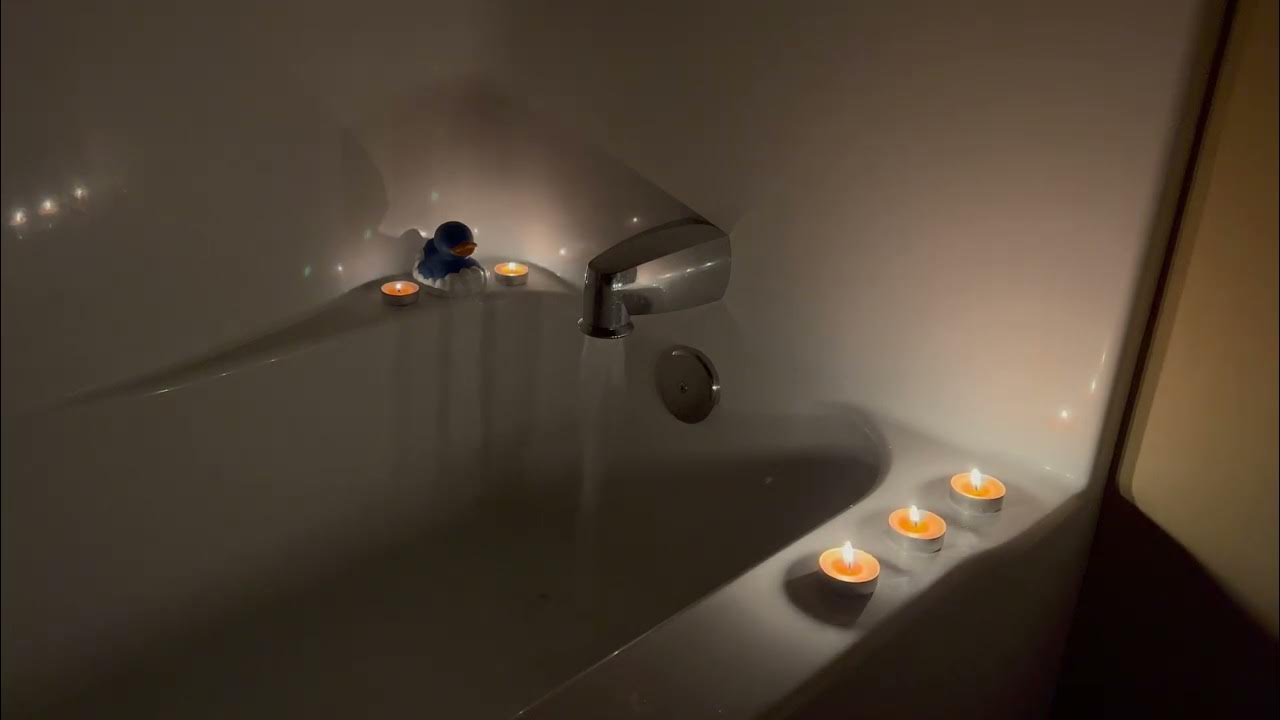 1 Hour Bathtub Running White Noise ASMR Soothing Sounds for Sleep Candle and Ducky YouTube