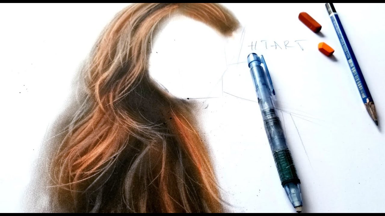Cách vẽ tóc bằng phấn tiên | Tóc màu | Tóc nữ đẹp |... - youtube