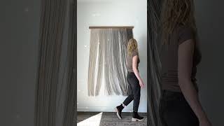 Large Gray Ombre Dip Dyed Tapestry DIY Fiber Art Hanging Minimalist Home Decor Scandi Boho Art