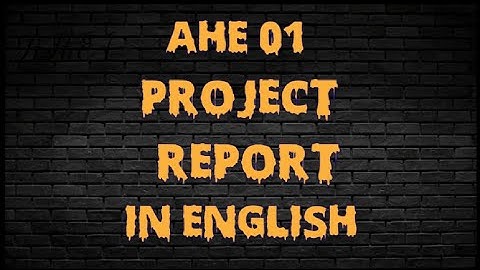 Ahe 01 project report in English