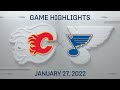 NHL Highlights | Flames vs. Blues - Jan 27, 2022