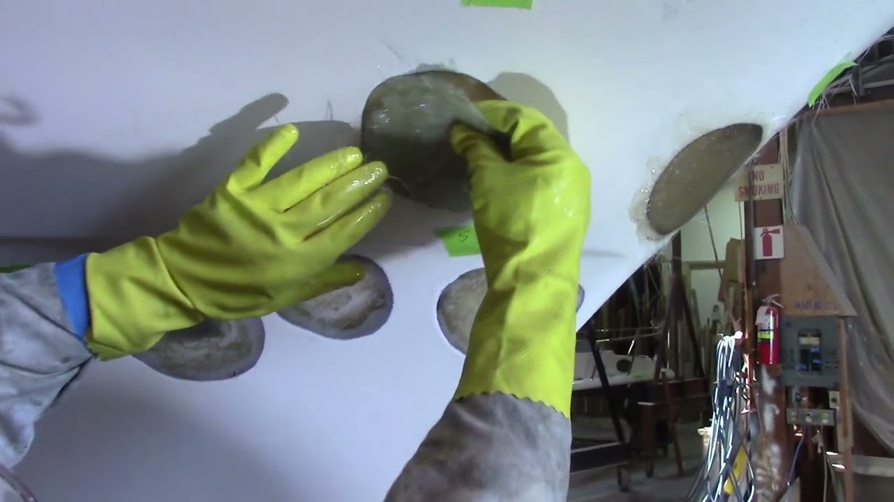 How to repair impact damage in a fiberglass boat hull? YouTube