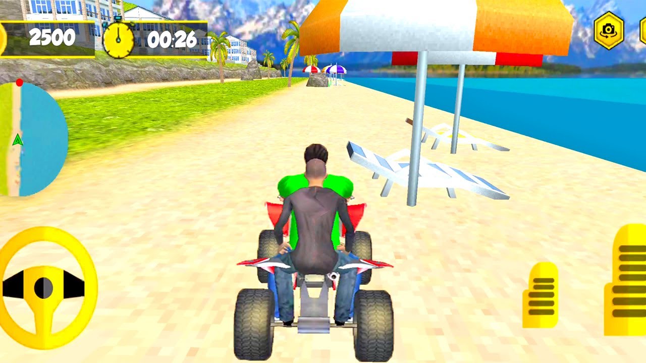 ATV Taxi Bike Mountain Beach Driving Game | ATV Bike Game | ATV Bike Beach Racing Game