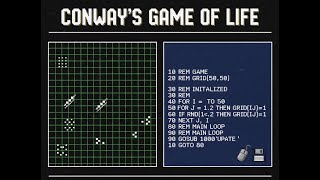 How to generalize Conway's game of life in BASIC - BASIC Hacking - 18 #BASICHacking #gameoflife