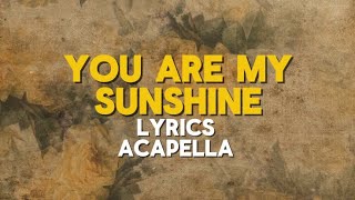 You are my sunshine | lyrics | vocals only | clean acapella | Christina Perri