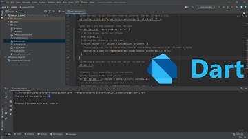 Sum of a Matrix using Dart Console Application
