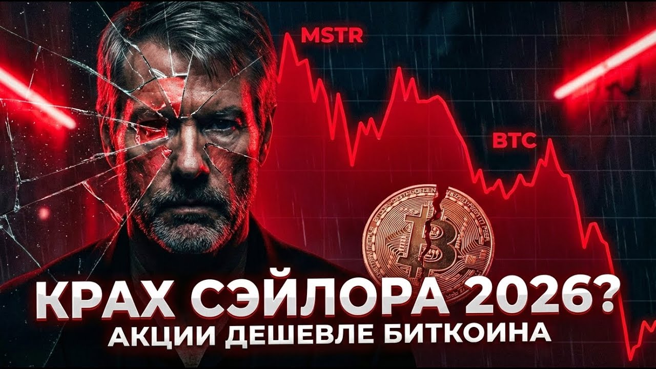 Крах мечты Сэйлора 2026: Почему акции биткоин-компаний ДЕШЕВЛЕ их биткоина? Это конец эпохи?