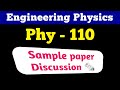 PHY 110 Sample Paper 2025