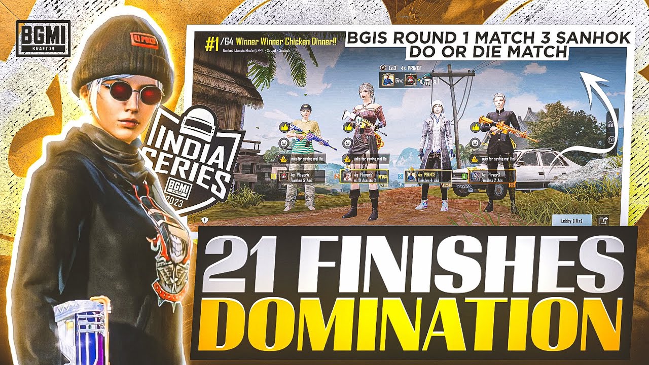 Bgis round 1 match 3 SANHOK | do or die match🥶🥵 21 finishes domination ...