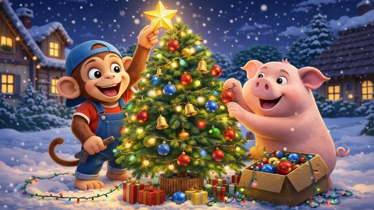 A Merry Christmas with Monkey & Pig 🎄✨ | Kids Cartoon