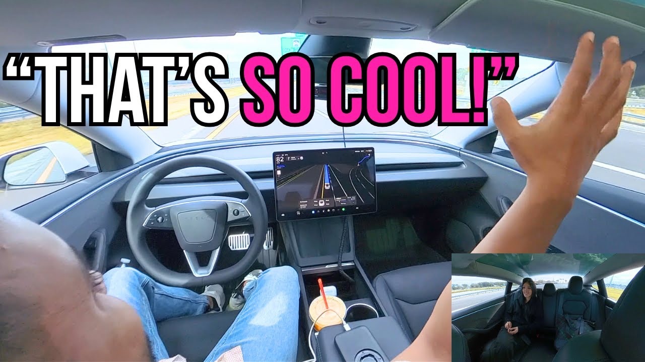Her FIRST Ride on Tesla FSD v14.2.2.2 | "I Could Check Instagram Reels!"