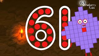 Numberblocks 61 Magic Run  Numberblocks Sixty One Adventure | Number Counting Go Explore