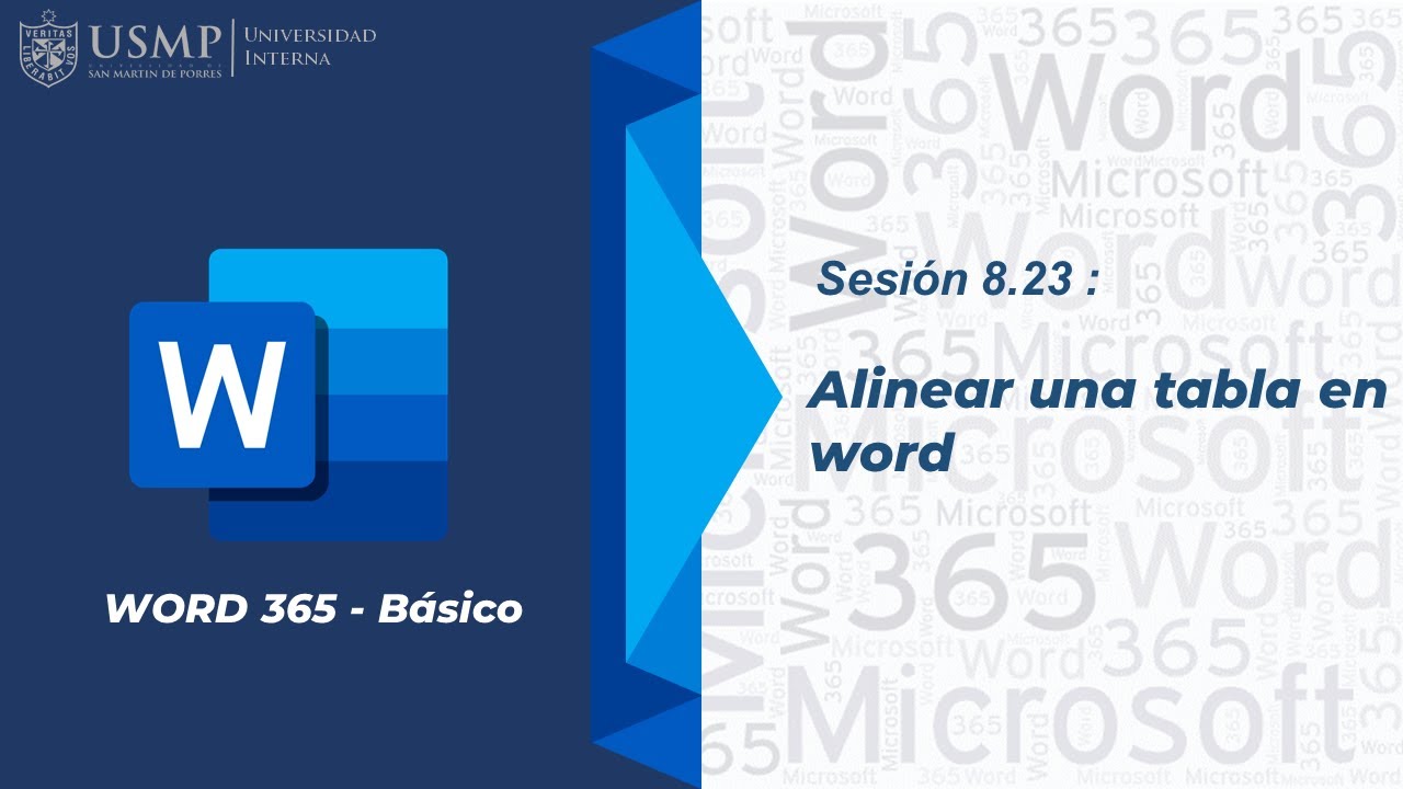 Word 365 Sesión 8.23 Alinear una Tabla en Word YouTube