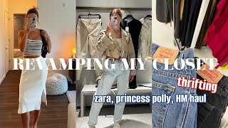 how I revamp my closet |  thrifting, clothing haul (Zara, princess polly, hm, olukai)