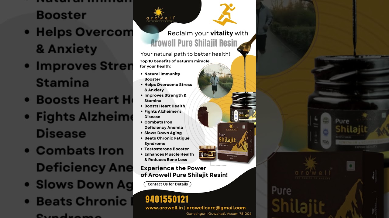 Arowell Pure Shilajit resin form for strength and stamina 