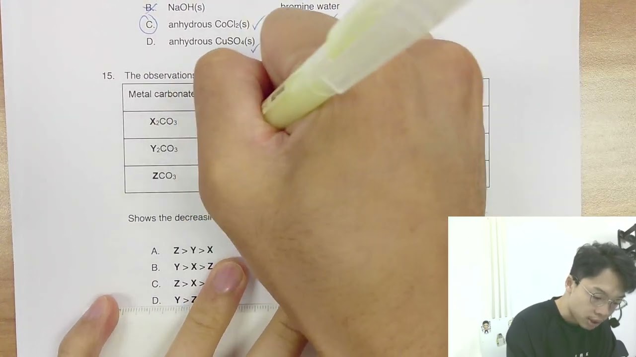 [考生視角] HKDSE 2020 Chemistry Paper 1A MC 15 | Marco Wong Chemistry