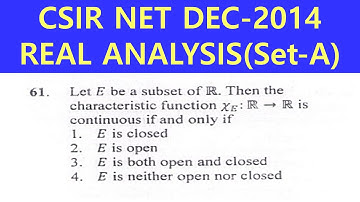 CSIR NET MATHS|| DEC-2014 || CONTINUITY OF CHARACTERISTIC FUNCTION || QUES 61(SET-A)|| REAL ANALYSIS